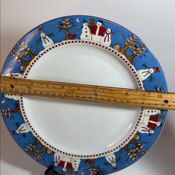 Debbie Mumm Snowman Dinner Plates Set of 2 Sakura - Picture 4 of 4